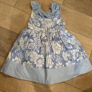 SAVANNAH GIRLS 2T BLUE AND WHITE DRESS